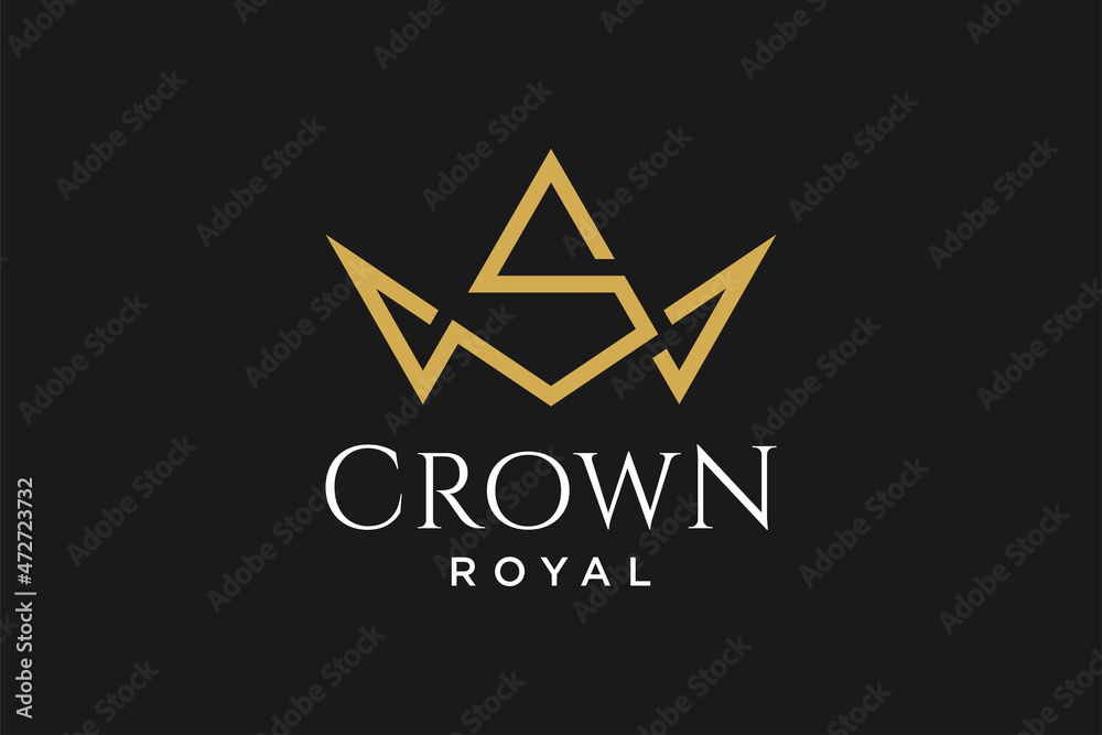 initial logo letter S with crown vector symbol illustration design initial logo letter S with crown vector symbol illustration design