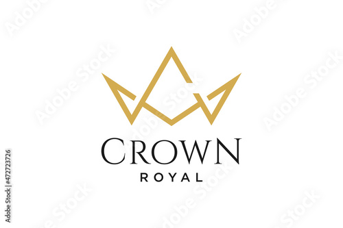 initial logo letter C with crown vector symbol illustration design