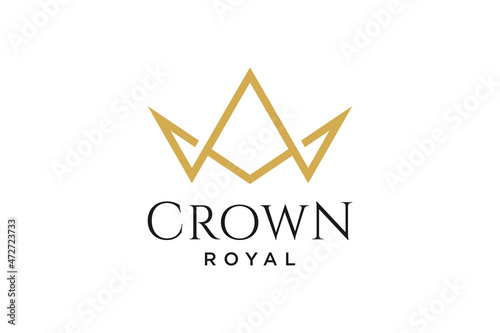 initial logo letter W with crown vector symbol illustration design