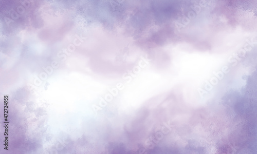 Translucent watercolor background in blue, purple and blue tones. Copy space, horizontal banner.