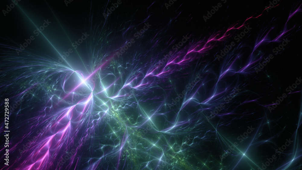 Obraz premium Abstract background, smooth blue lines on a black background