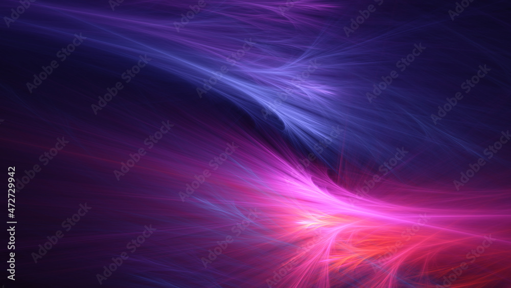 Abstract background, smooth blue lines on a black background Abstract background, smooth blue lines on a black background
