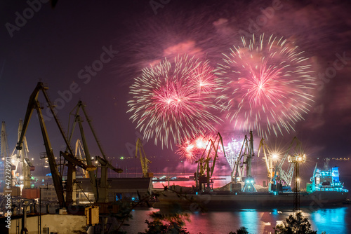 fireworks over the city
