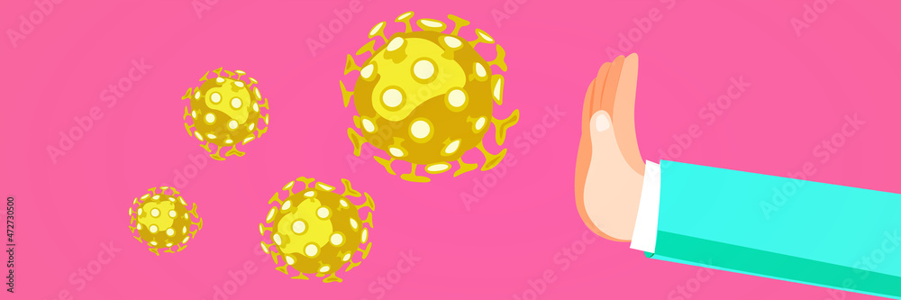 Stop corona virus background, pandemic risk concept. 3D illustration Stop corona virus background, pandemic risk concept. 3D illustration