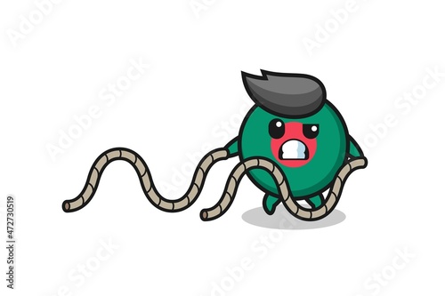 Wallpaper Mural illustration of bangladesh flag doing battle rope workout. Torontodigital.ca