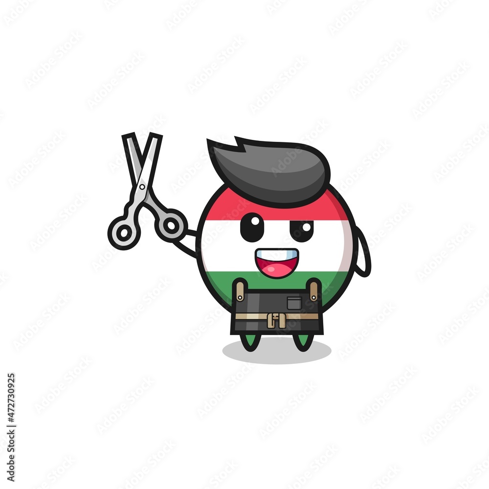 hungary flag character as barbershop mascot. hungary flag character as barbershop mascot.