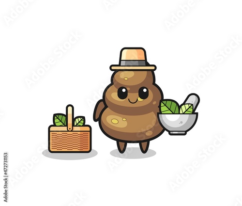 poop herbalist cute cartoon