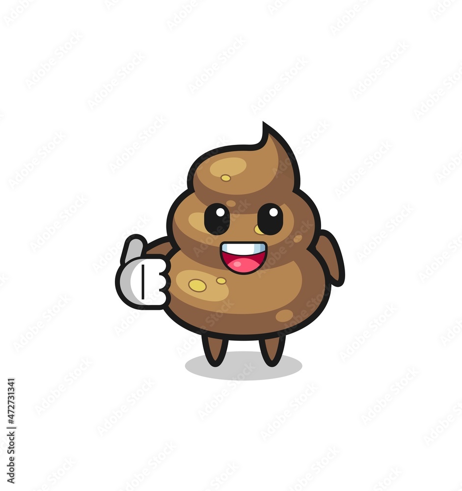 poop mascot doing thumbs up gesture