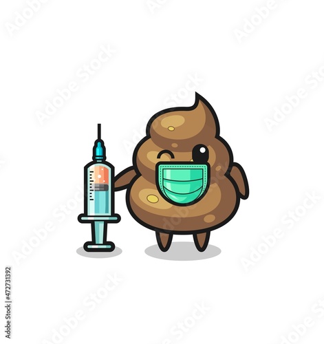 poop mascot as vaccinator
