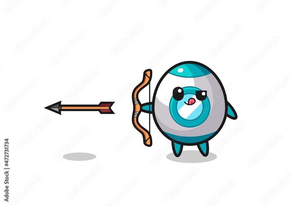 illustration of rocket character doing archery illustration of rocket character doing archery