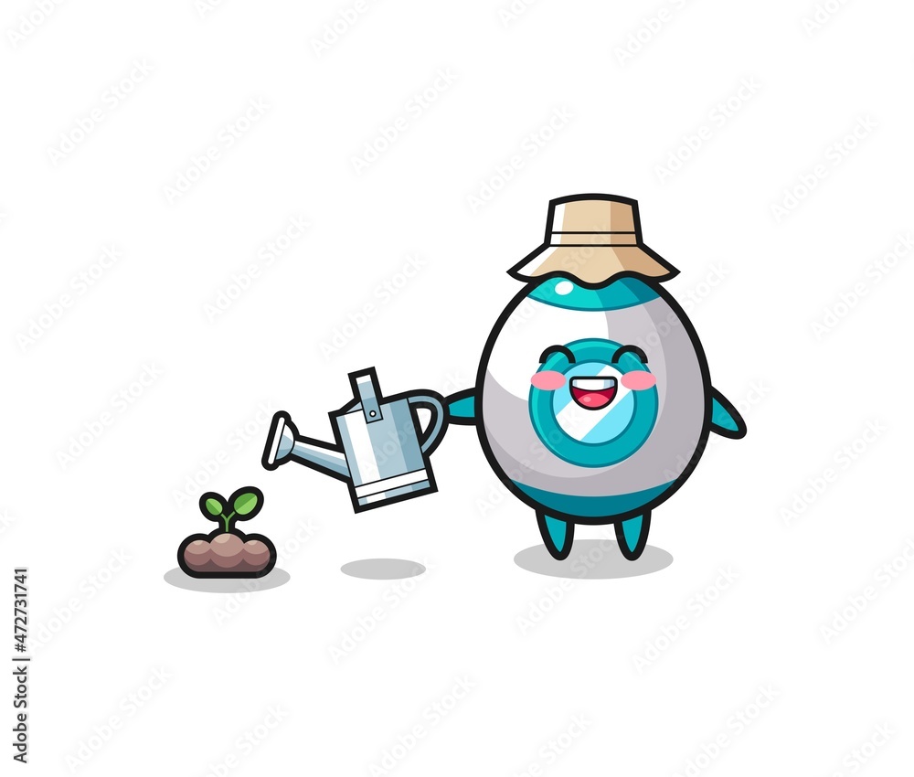 cute rocket is watering plant seeds cute rocket is watering plant seeds