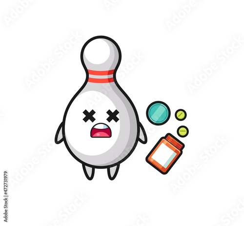 illustration of overdose bowling pin character