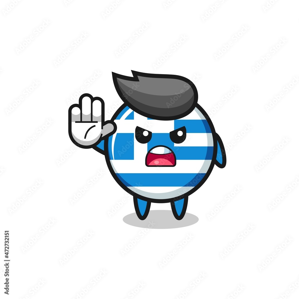 greece character doing stop gesture greece character doing stop gesture