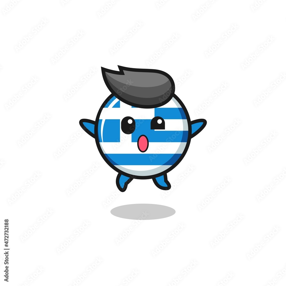 greece character is jumping gesture greece character is jumping gesture