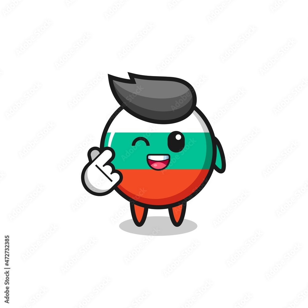 bulgaria flag character doing Korean finger heart