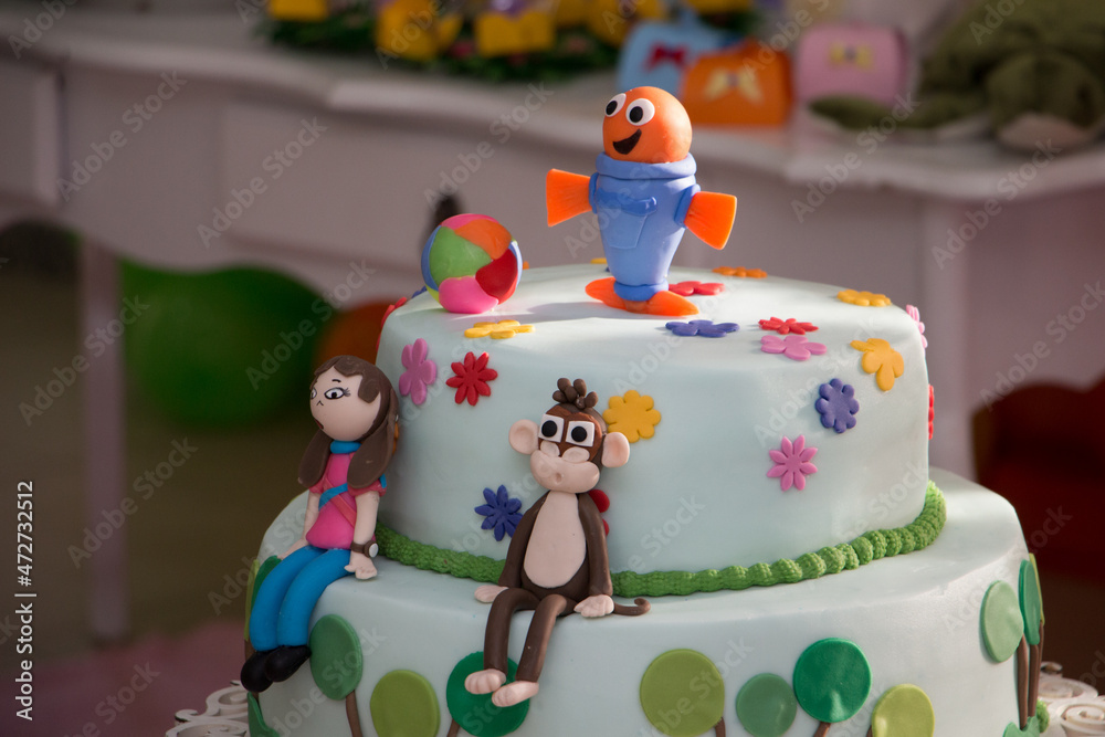 Fototapeta premium Colorful birthday cake