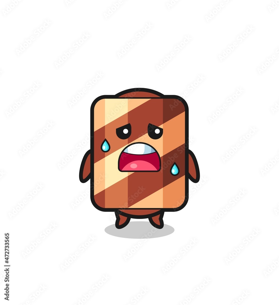 Fototapeta premium the fatigue cartoon of wafer roll