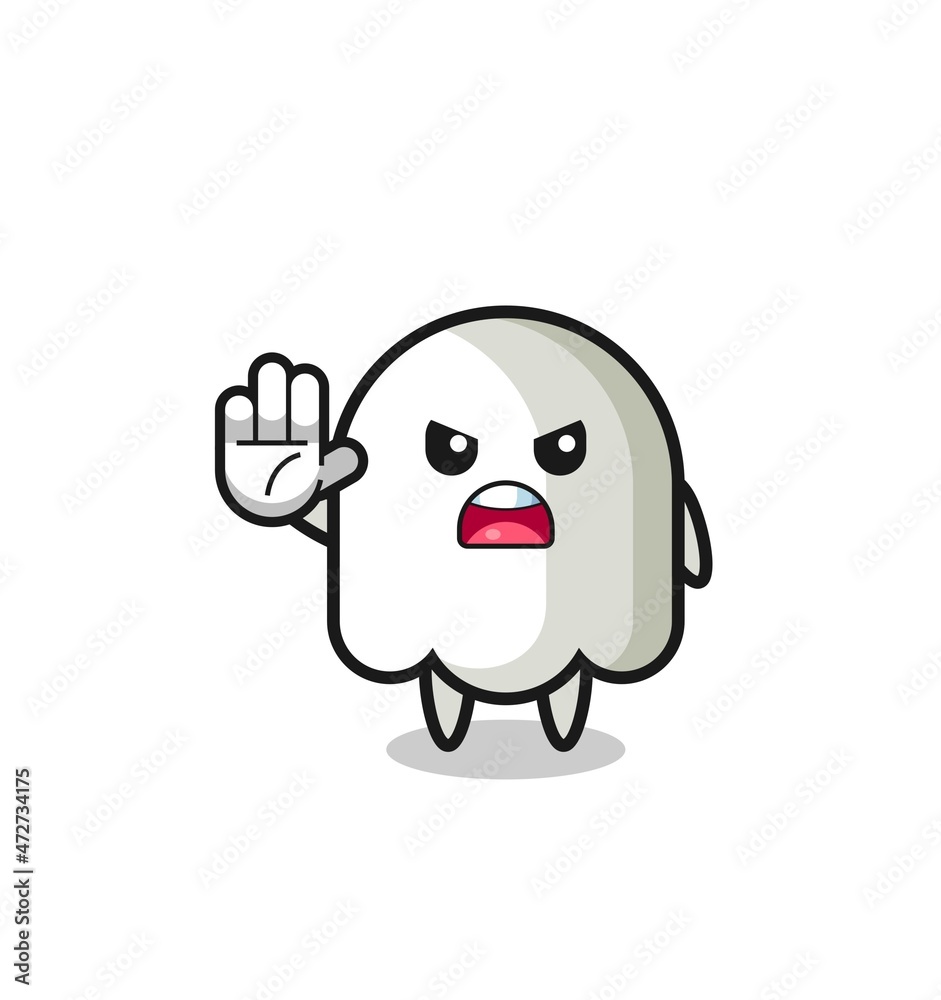 Obraz premium ghost character doing stop gesture