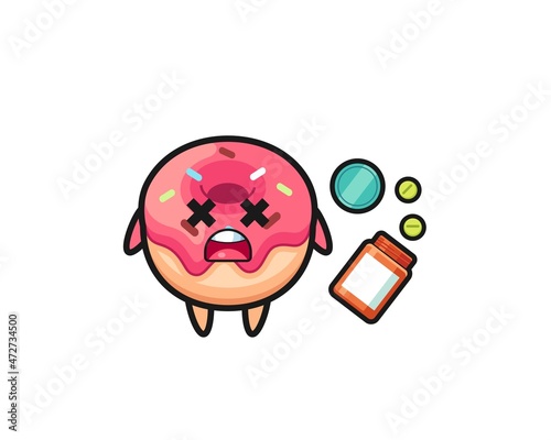 illustration of overdose doughnut character