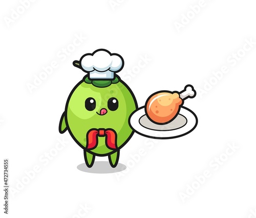 coconut fried chicken chef cartoon character