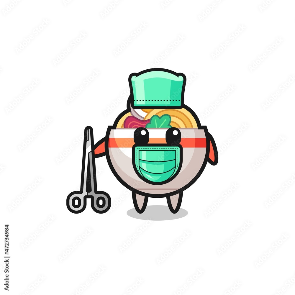 surgeon noodle bowl mascot character