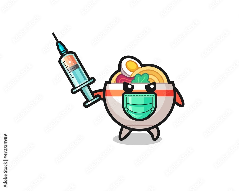 illustration of the noodle bowl to fight the virus illustration of the noodle bowl to fight the virus