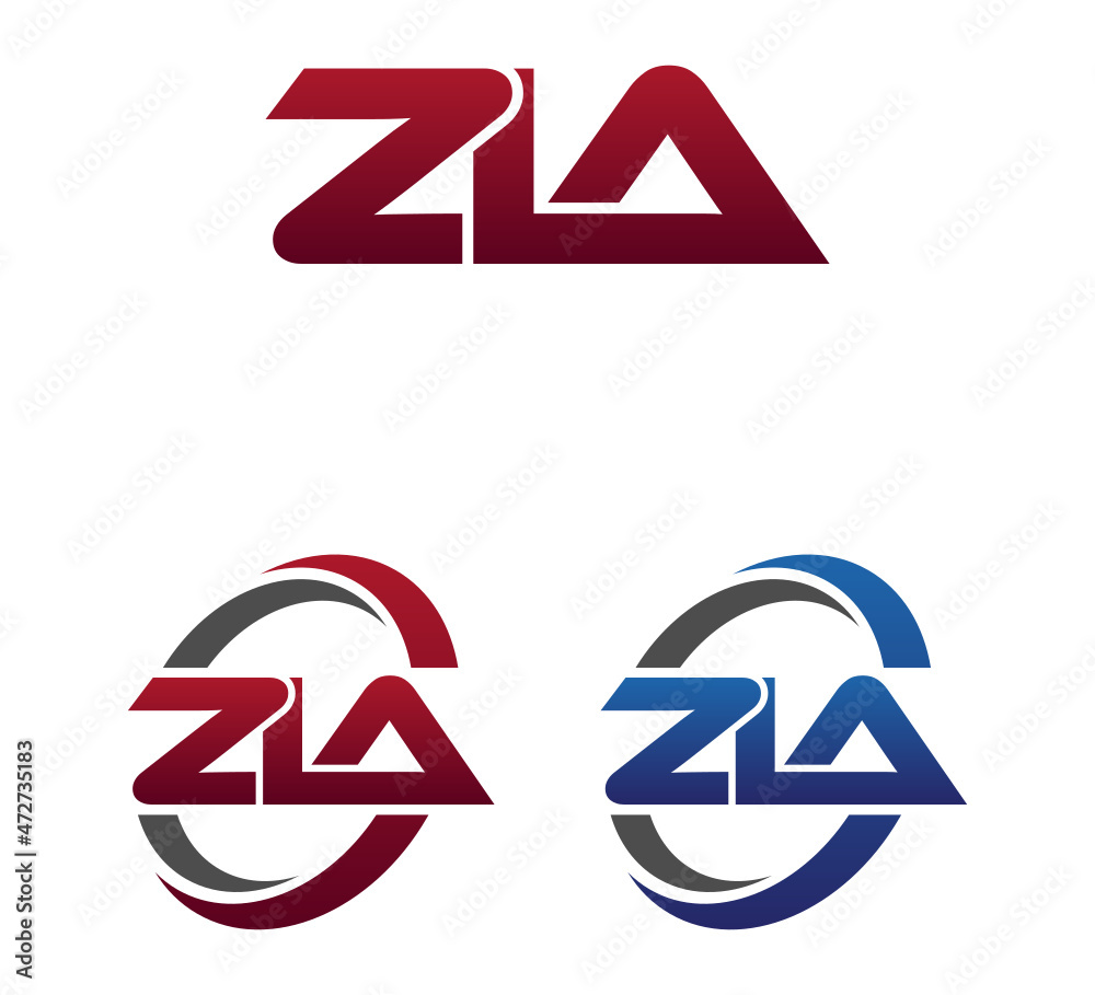 Modern 3 Letters Initial logo Vector Swoosh Red Blue ZLA Modern 3 Letters Initial logo Vector Swoosh Red Blue ZLA