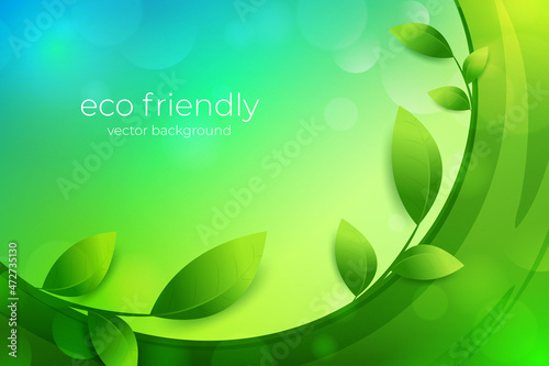 Nature Green Leaves Vector Background 