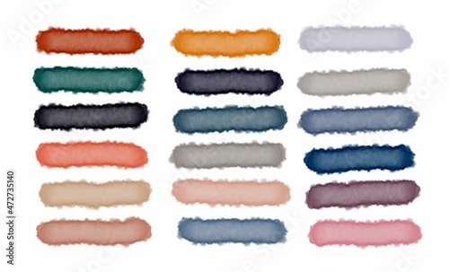 Set of watercolor vector brush strokes.