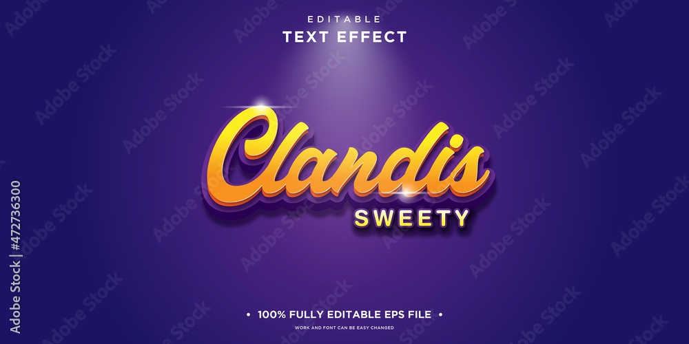 Clandis Sweety Editable Illustrator Text Effect Clandis Sweety Editable Illustrator Text Effect