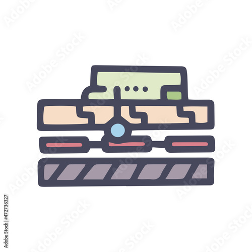 warm floor sensor color vector doodle simple icon