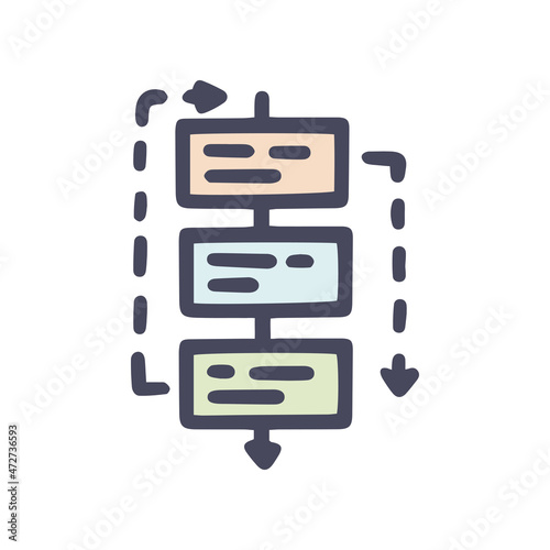 algorithm change color vector doodle simple icon