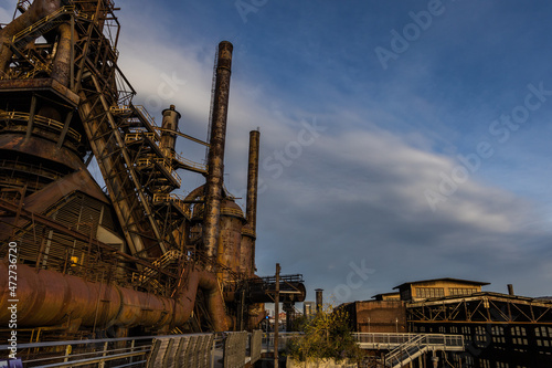 Bethleham PA Steel Stacks at dusk late fall Industrial Christmas Historic Morovian City