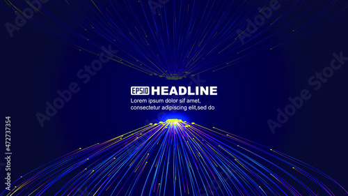 Color dot line convergence Internet technology big data vector background