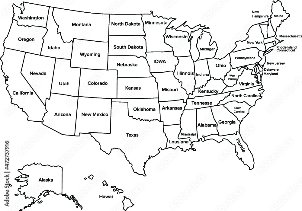 Obraz premium America Map Isolated 
