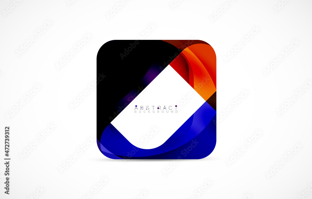 Minimal background. Abstract square shape with round corners created with wavy forms. Vector Illustration For Wallpaper, Banner, Background, Landing Page Minimal background. Abstract square shape with round corners created with wavy forms. Vector Illustration For Wallpaper, Banner, Background, Landing Page