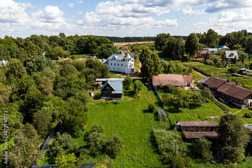 Aerial view of Durakovo village, Kaluzhskiy region, Russia photo