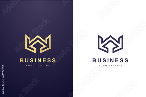 Initial Letter W Logo For Business or Media Company.