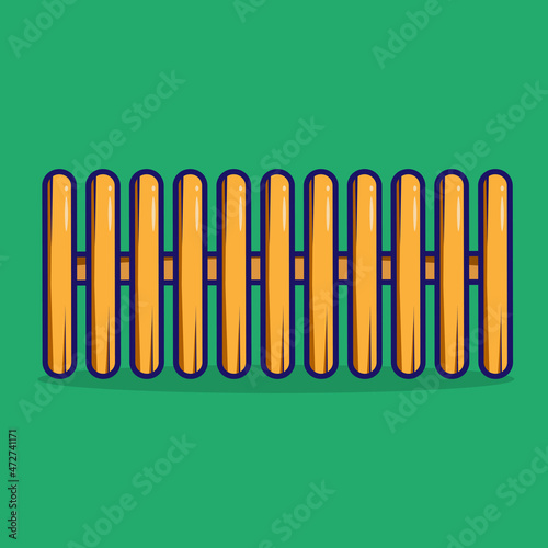 Wooden fence vector icon. property logo. Sturdy fence cartoon illustration. Isolated background