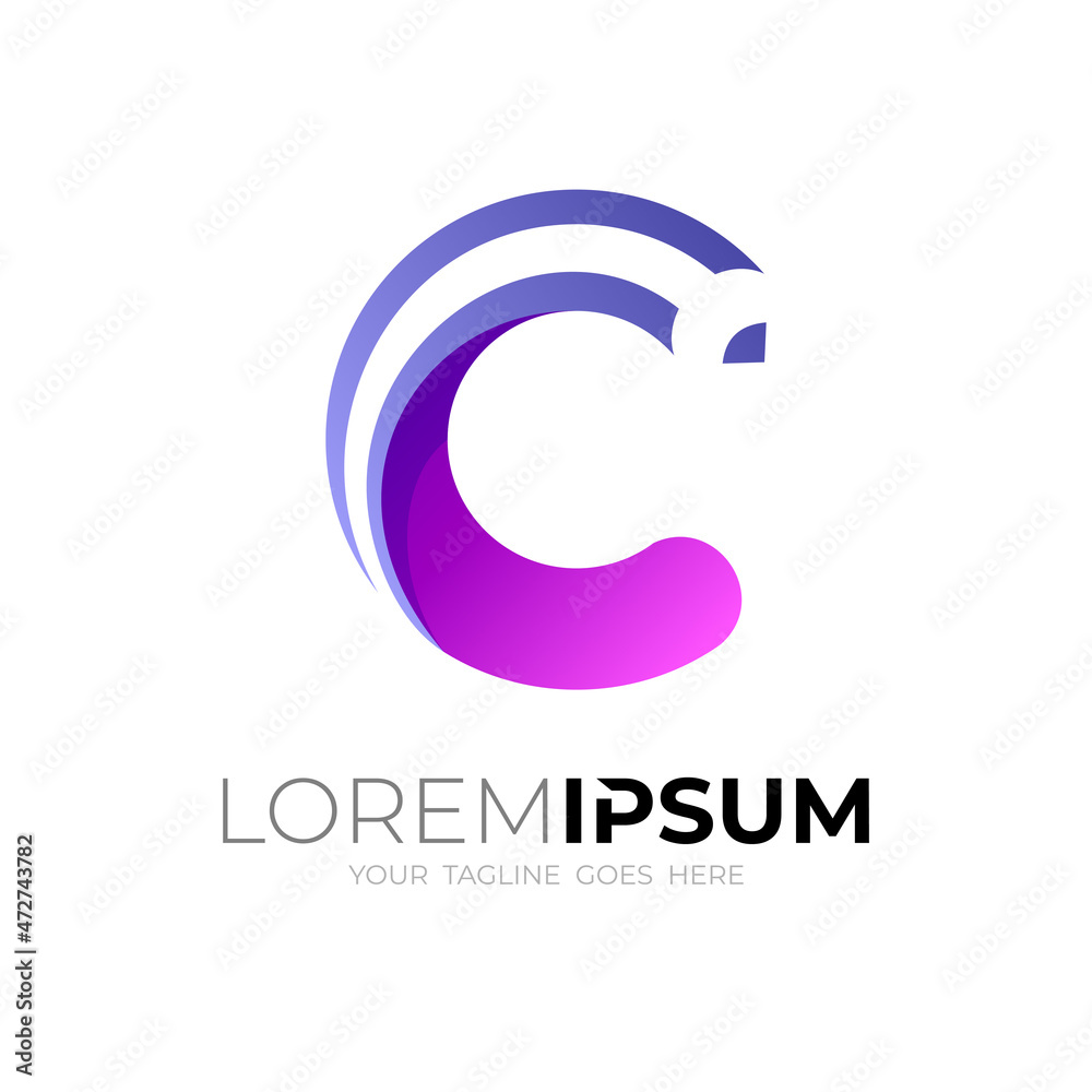 C logo and pencil design education, simple style logos C logo and pencil design education, simple style logos