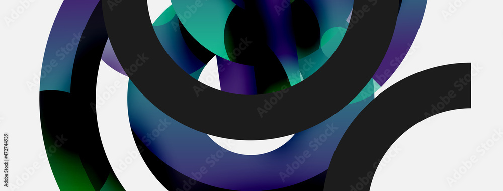 Round shapes circles and other geometric forms. Vector illustration for wallpaper banner background card or landing page Round shapes circles and other geometric forms. Vector illustration for wallpaper banner background card or landing page