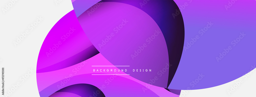 Fototapeta premium Creative geometric wallpaper. Minimal abstract background. Circle and wave composition vector illustration for wallpaper banner background or landing page