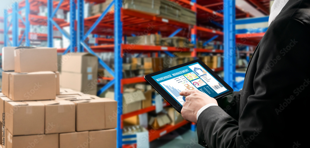 Warehouse management innovative software in computer for real time ...
