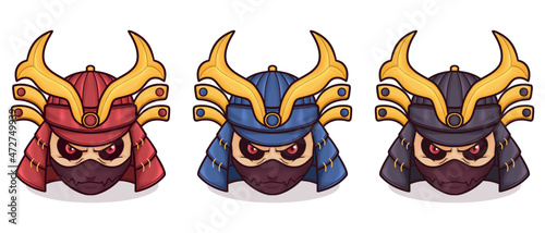 hand drawn samurai mask illustration
