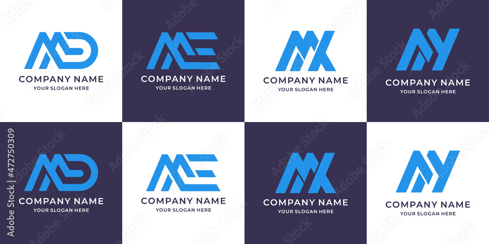 M D X Y monogram initial letter logo M D X Y monogram initial letter logo
