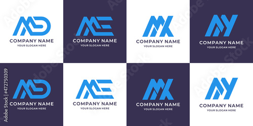 M D X Y monogram initial letter logo