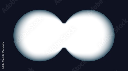 Binoculars viewfinder template. Realistic 3d illustration of transparent gradient lens and white background. Vector card of view binoculars with soft blurry edges and transparency fields