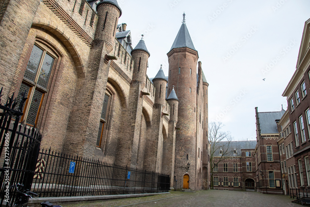 Europe, Netherlands, The Hague. Side of The Ridderzaal at the Binnenhof.