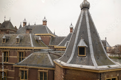 Europe, Netherlands, The Hague. Tower and roof tops of the Binnenhof. photo