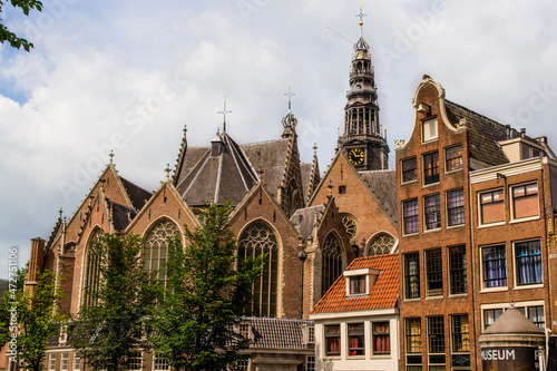 Oude Kerk church oldest in Amsterdam, holland, Netherlands. photo